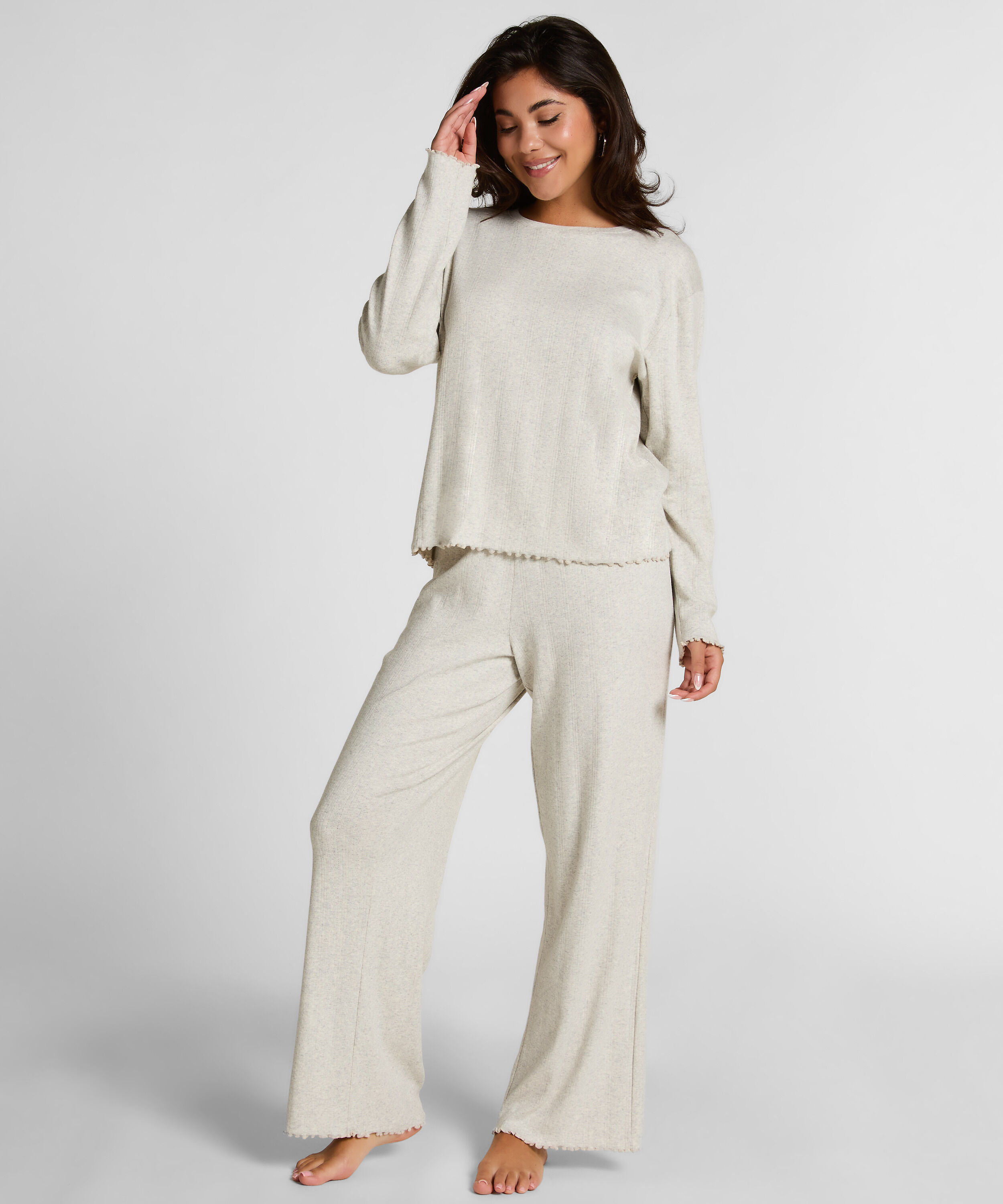 Pyjama Pant Loose Pointelle, Gris Pyjama Pant Loose Pointelle, Gris