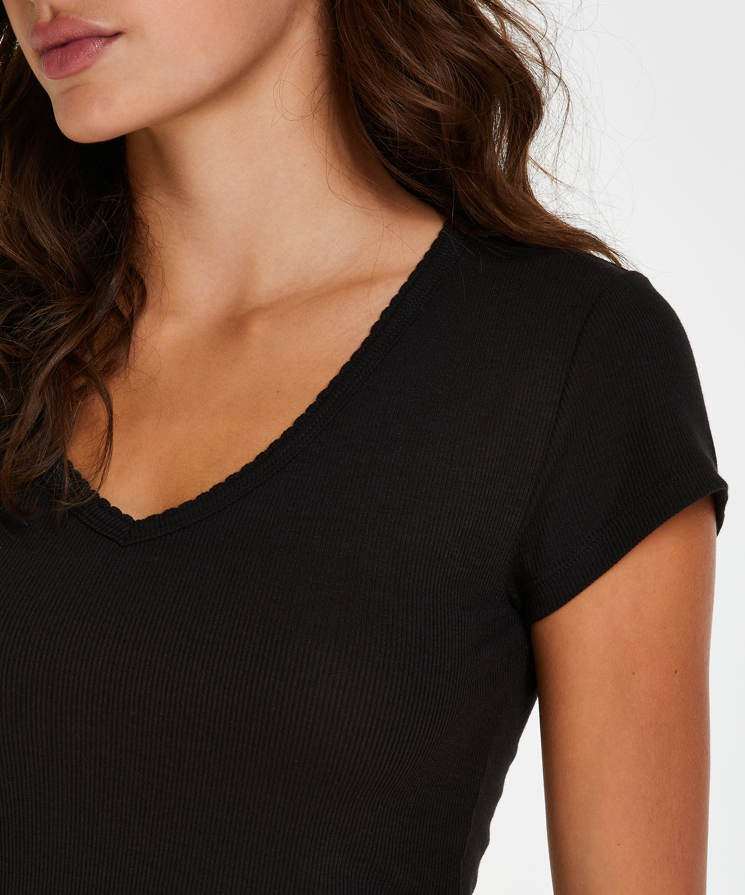 Top de pijama de manga corta., Negro, main