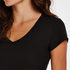 Top de pijama de manga corta., Negro