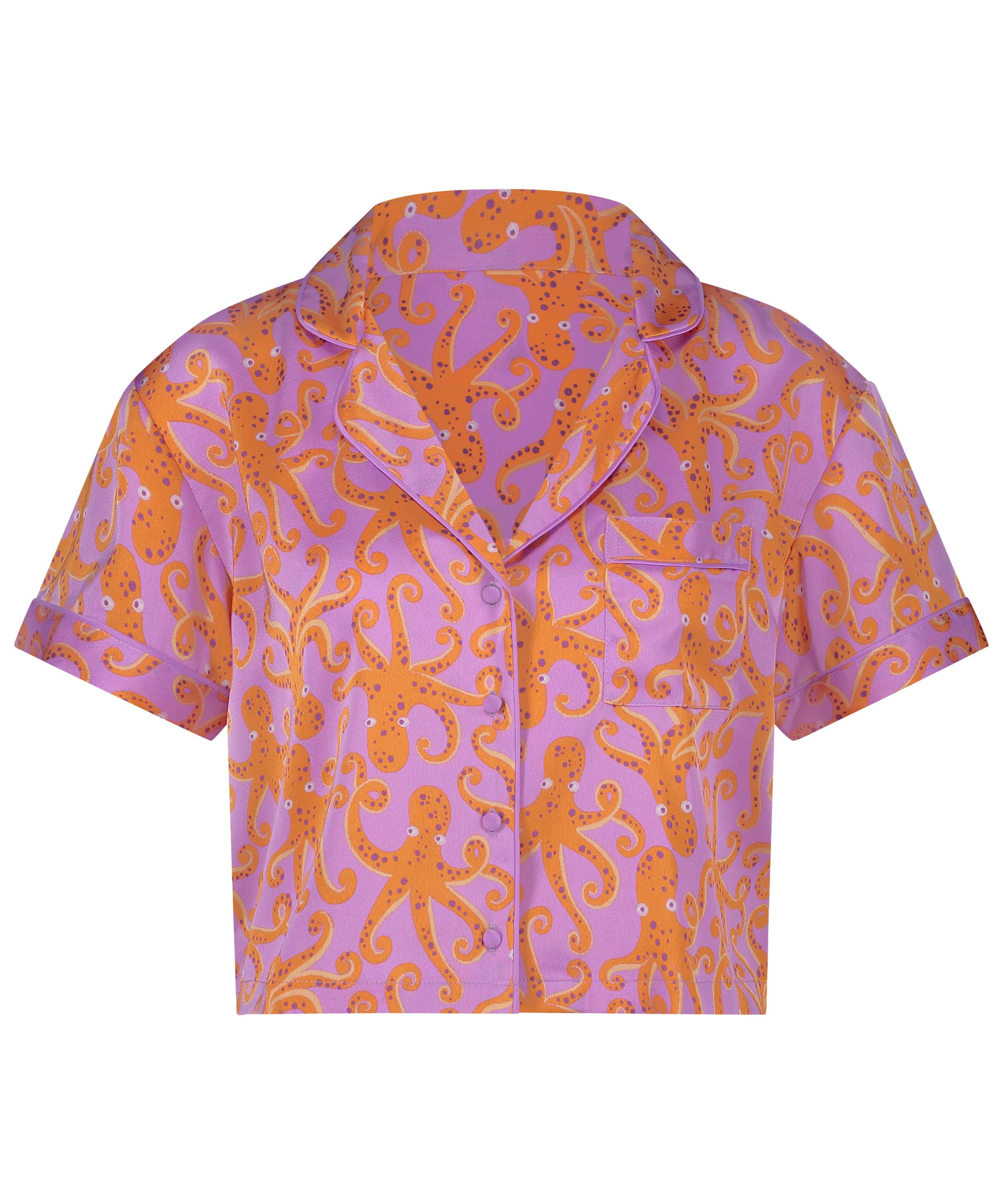 Chaqueta de manga corta de satén, Morado, main