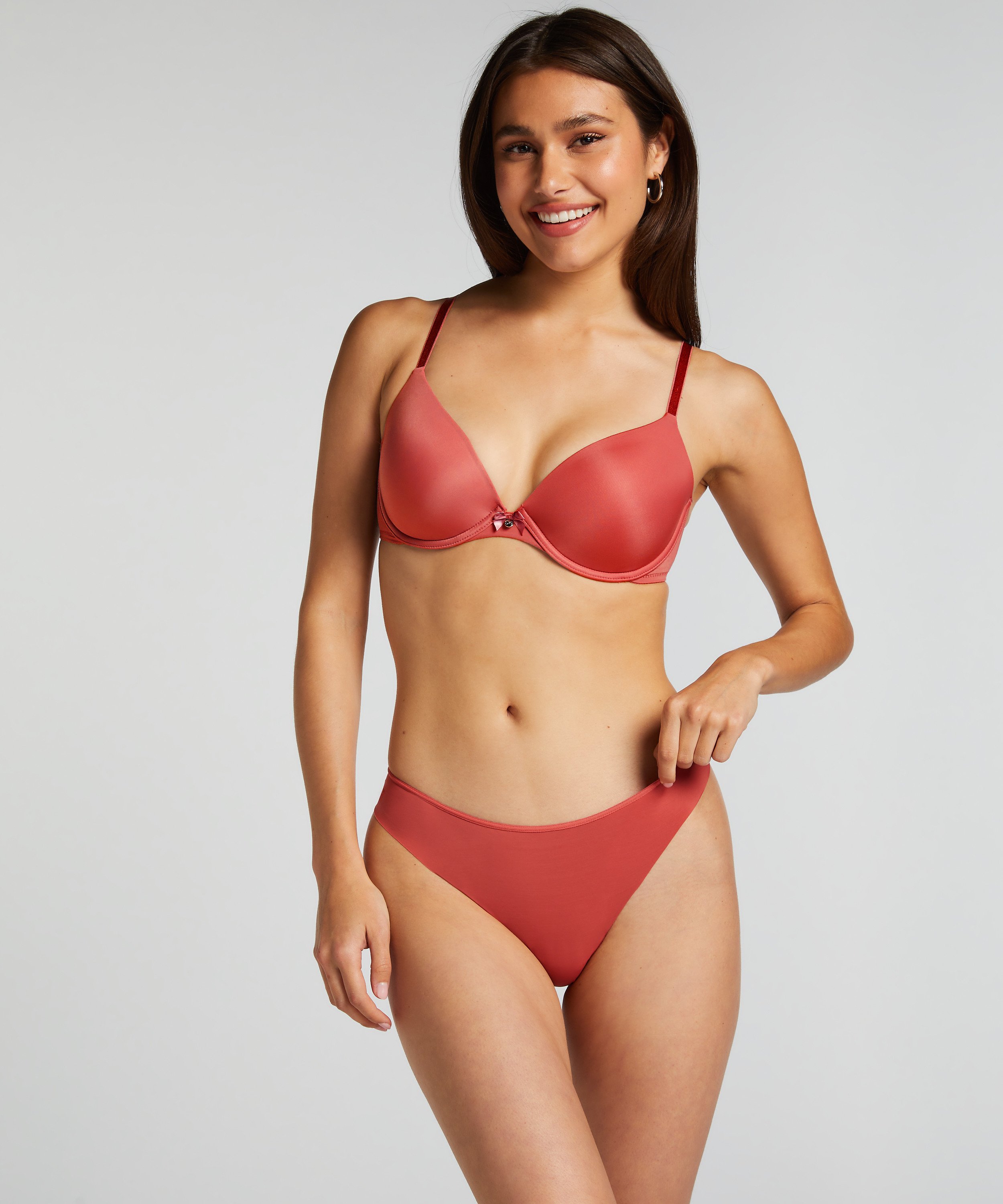 Invisible Tanga Lace Back, Rojo, main