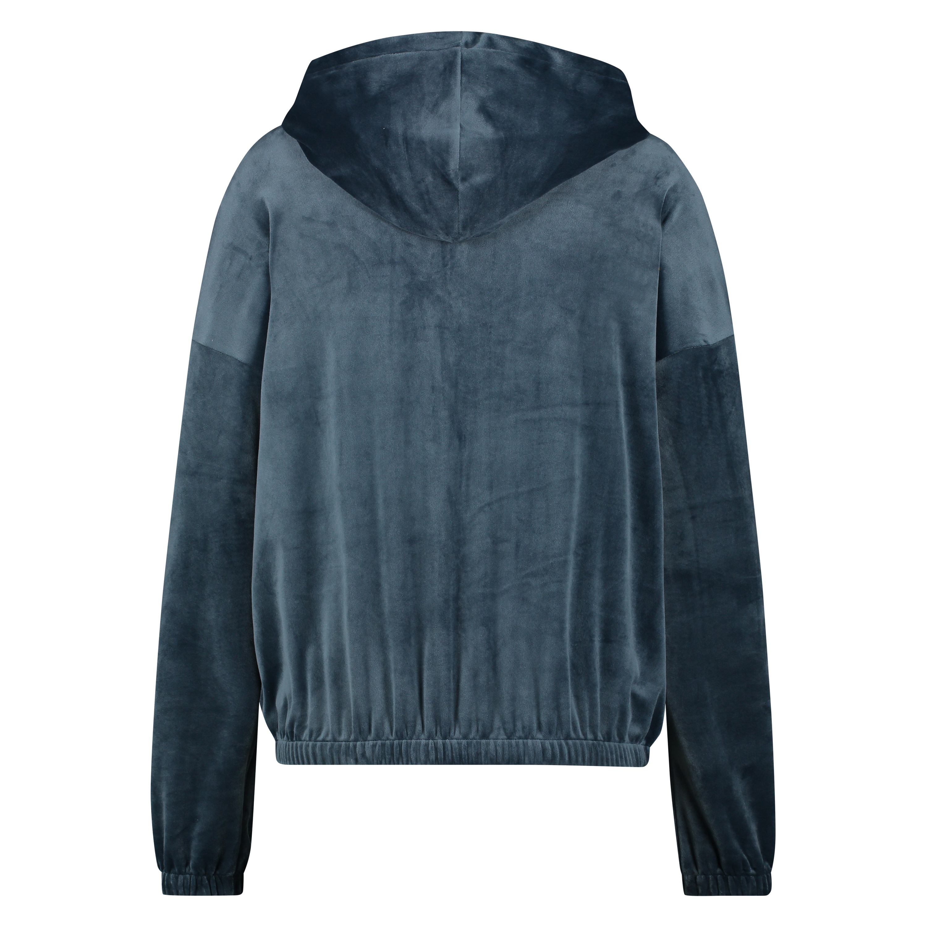Sudadera con capucha de terciopelo, Azul, main