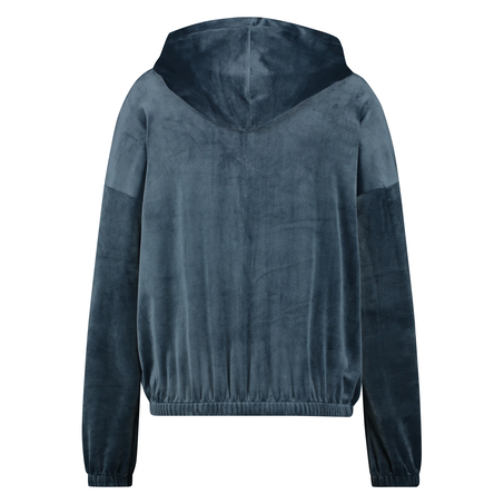 Sudadera con capucha de terciopelo, Azul