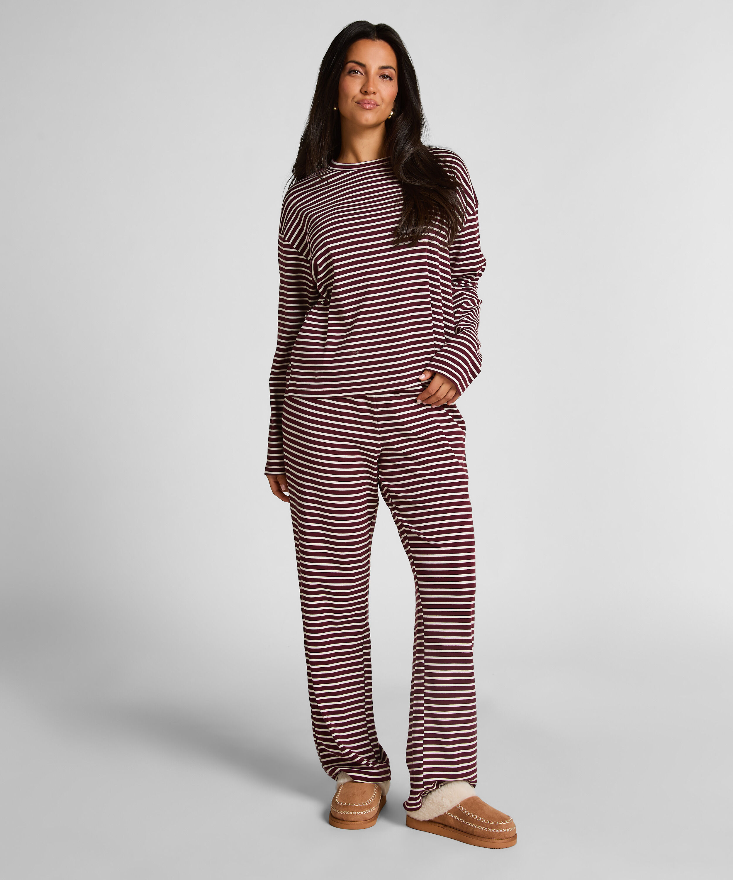 Conjunto de pijama de punto de algodón, Morado