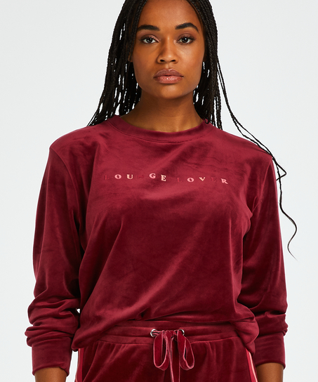 Top de terciopelo de manga larga, Rojo