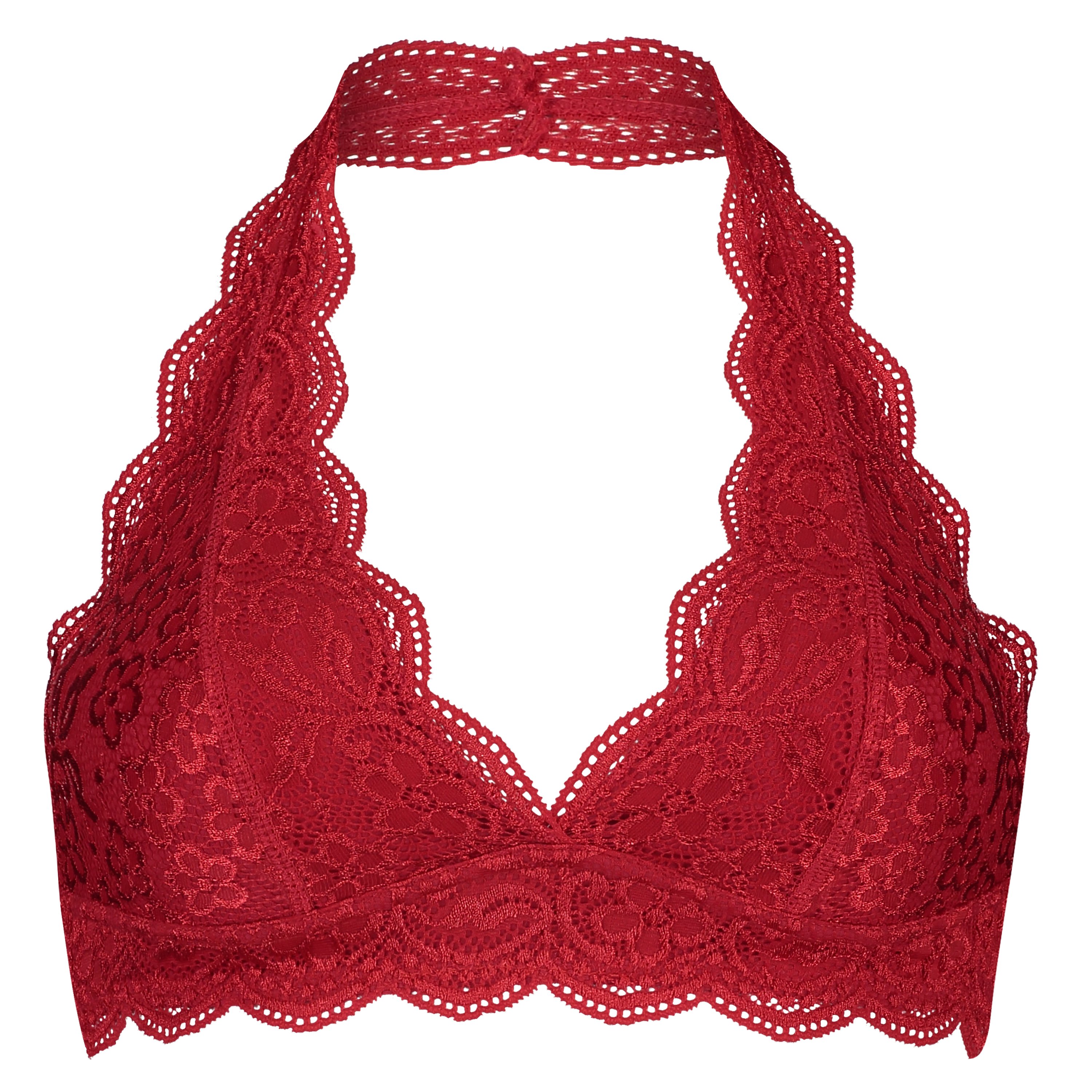Sujetador bralette Halter Lace, Rojo, main