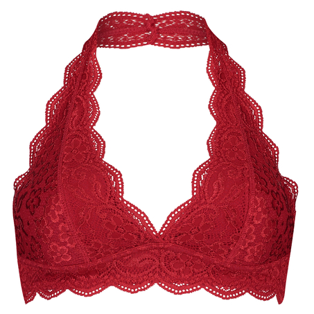Sujetador bralette Halter Lace, Rojo