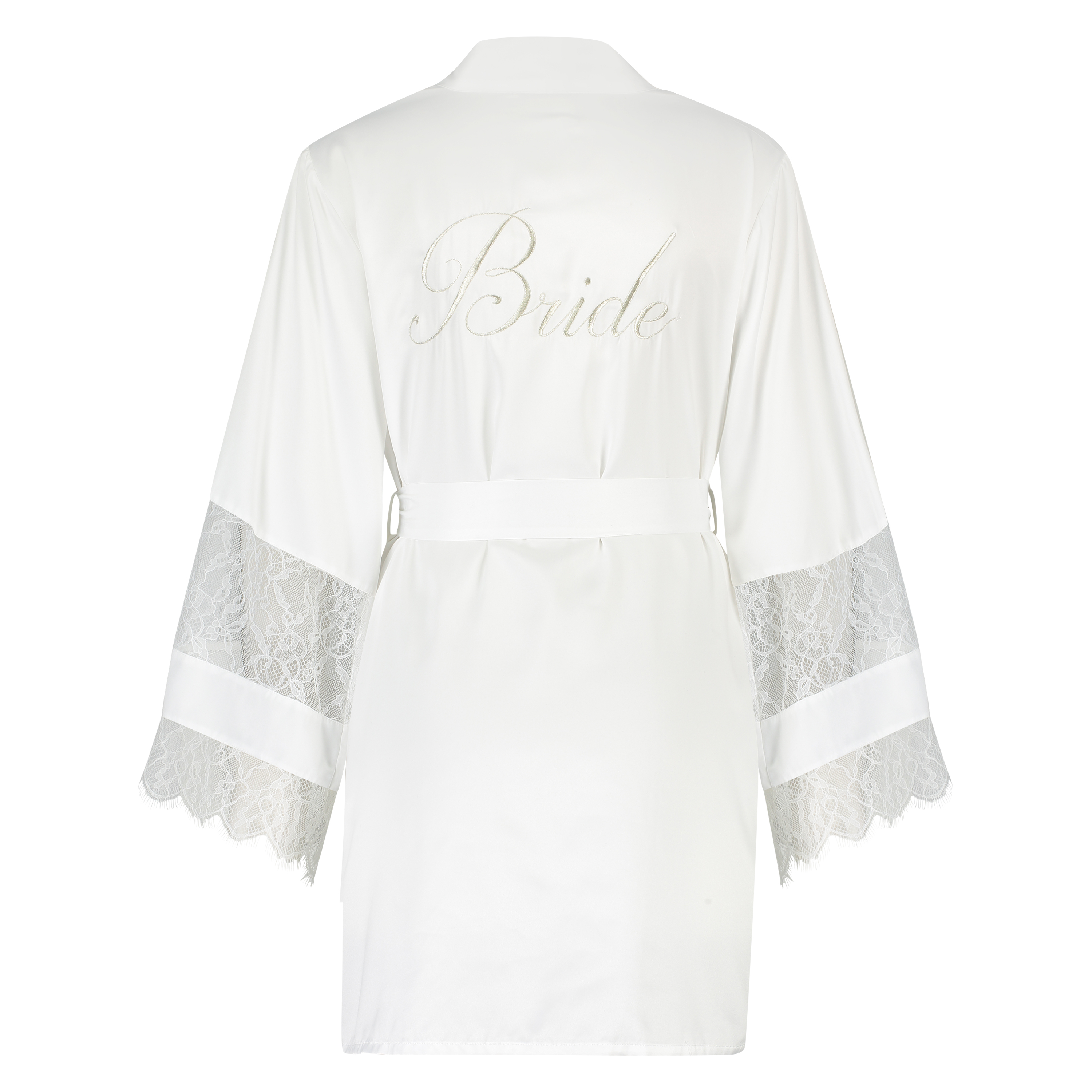 Kimono de satén Bridal, Blanco, main