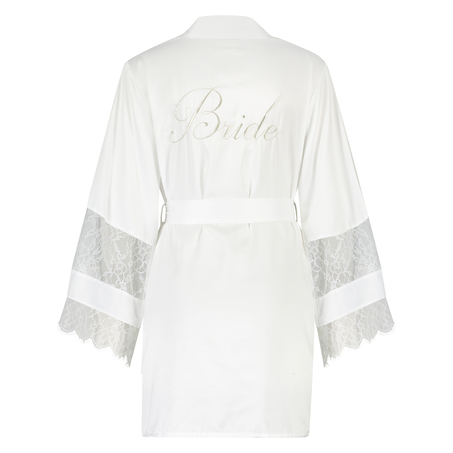 Kimono de satén Bridal, Blanco