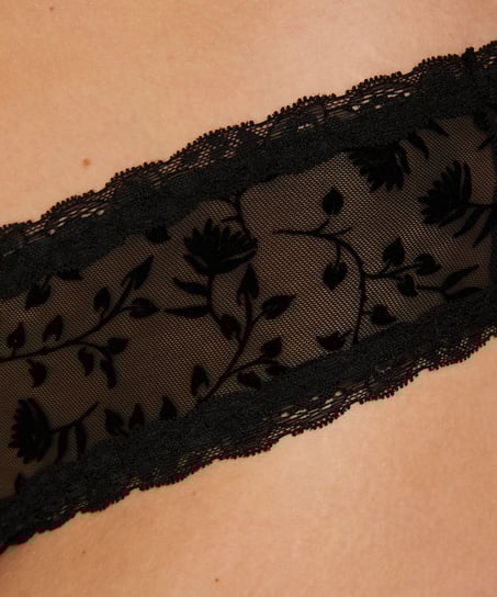 Brasileña en forma de V de rejilla, Negro