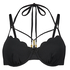 Top de bikini de aros preformado Scallop Glam, Negro
