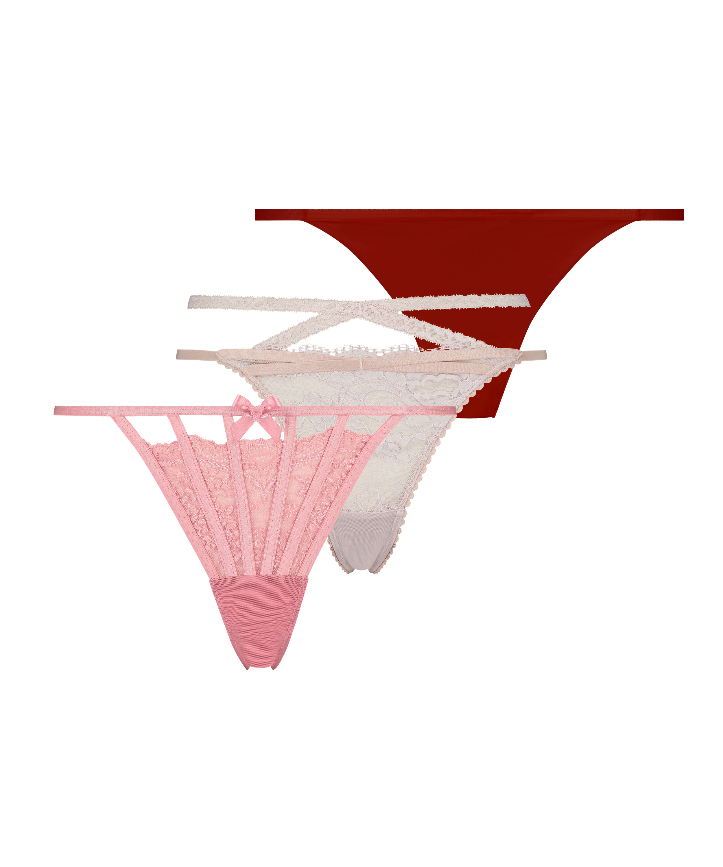 Lote de 3 tangas, Rosa, main