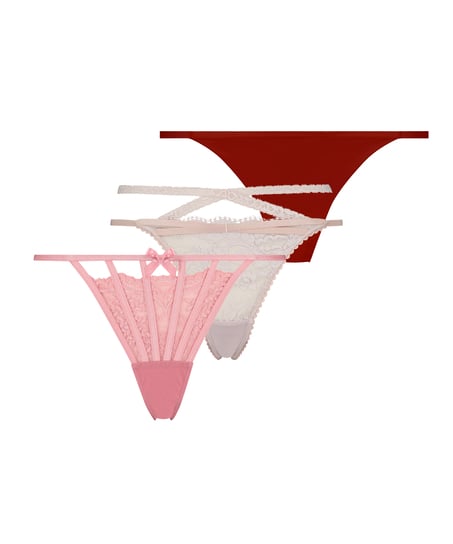 Lote de 3 tangas, Rosa