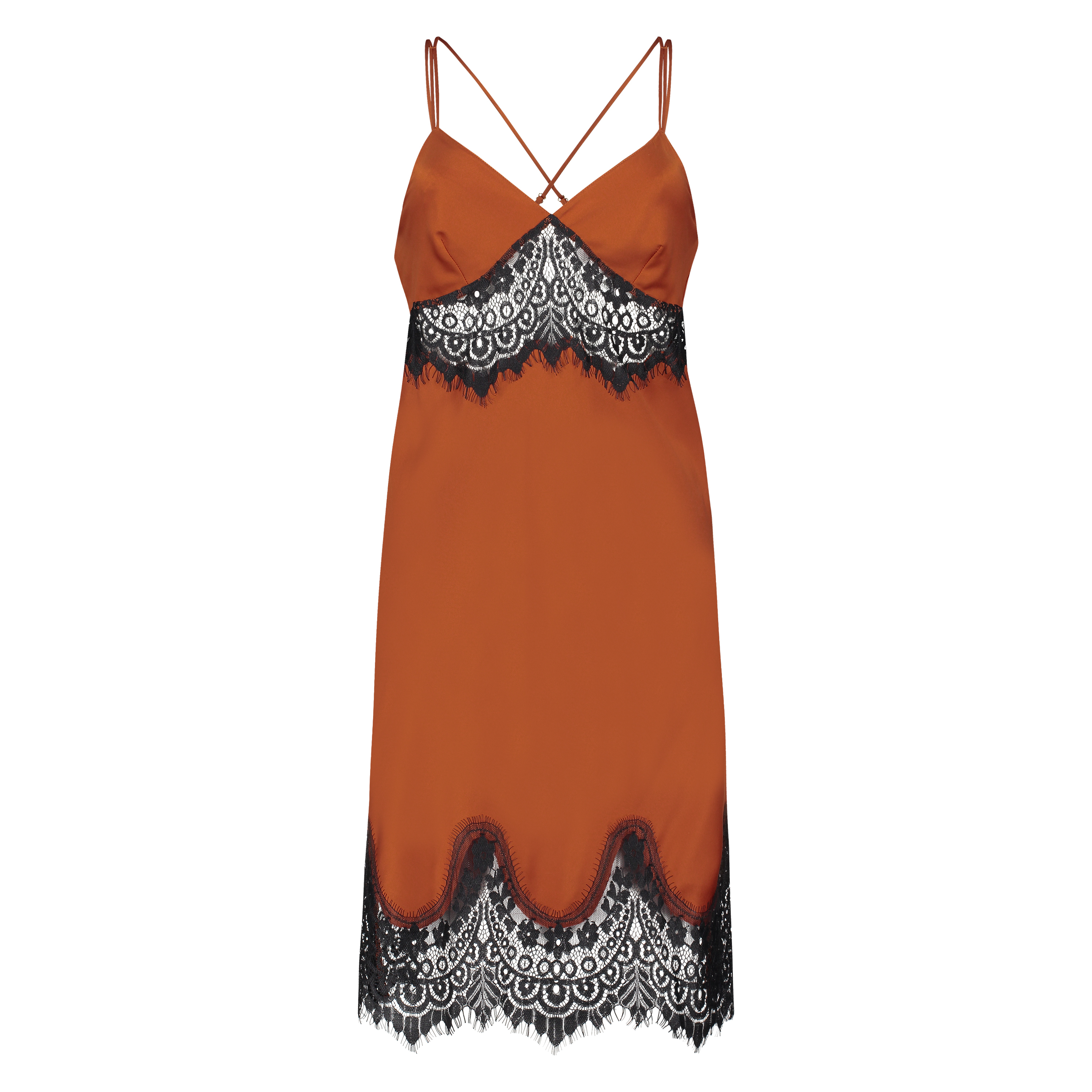 Vestido combinación Lace Satin, Rojo, main