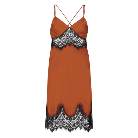 Vestido combinación Lace Satin, Rojo