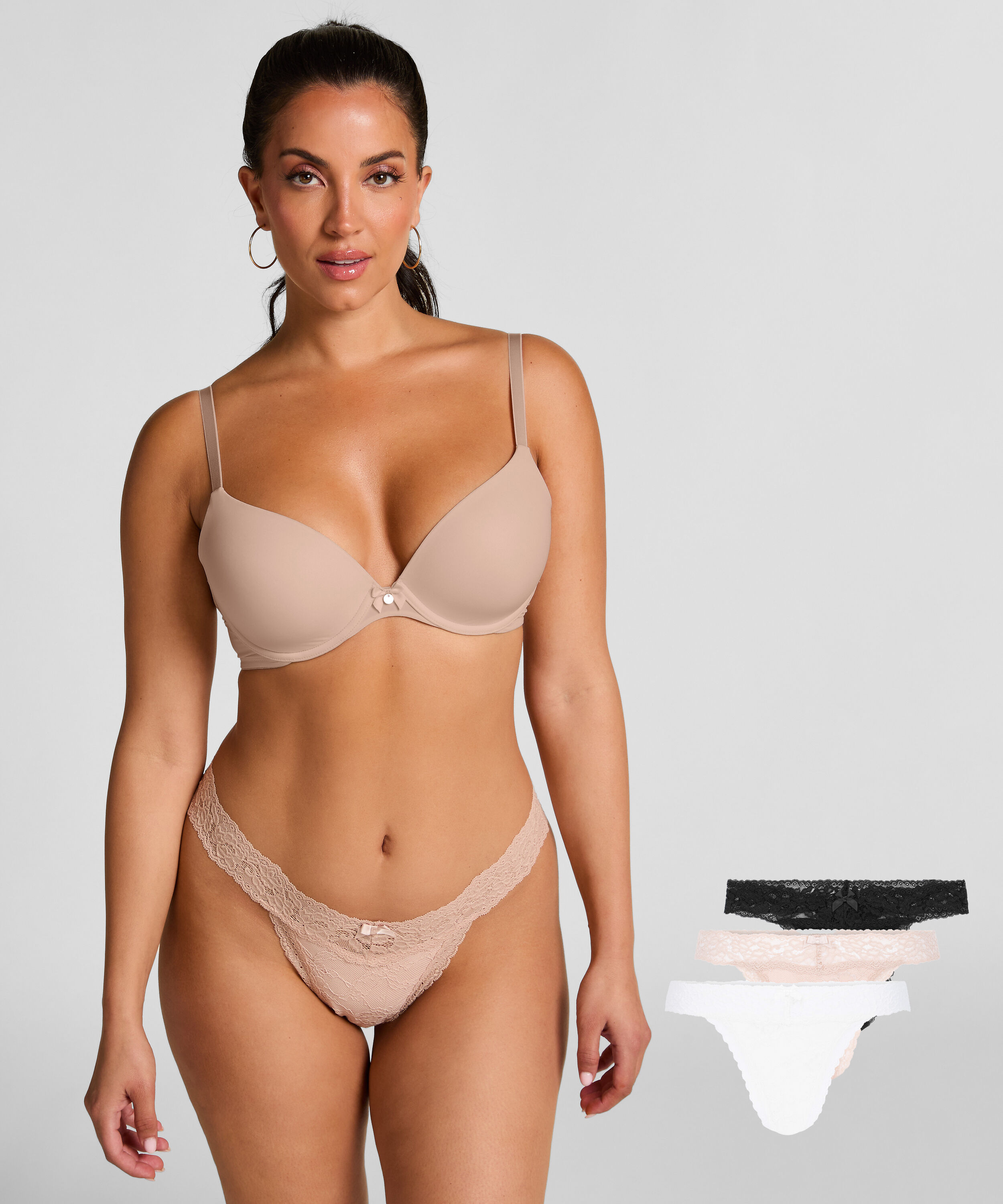 Lote de 3 tangas Madison, Beige