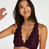 Bralette de estilo halter con espalda cruzada, Morado