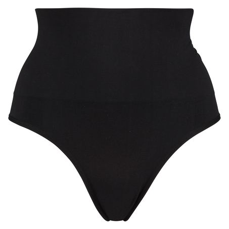 Tanga reafirmante de corte alto seamless, Negro