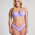 Braguita de Bikini de Corte Alto Scallop, Morado