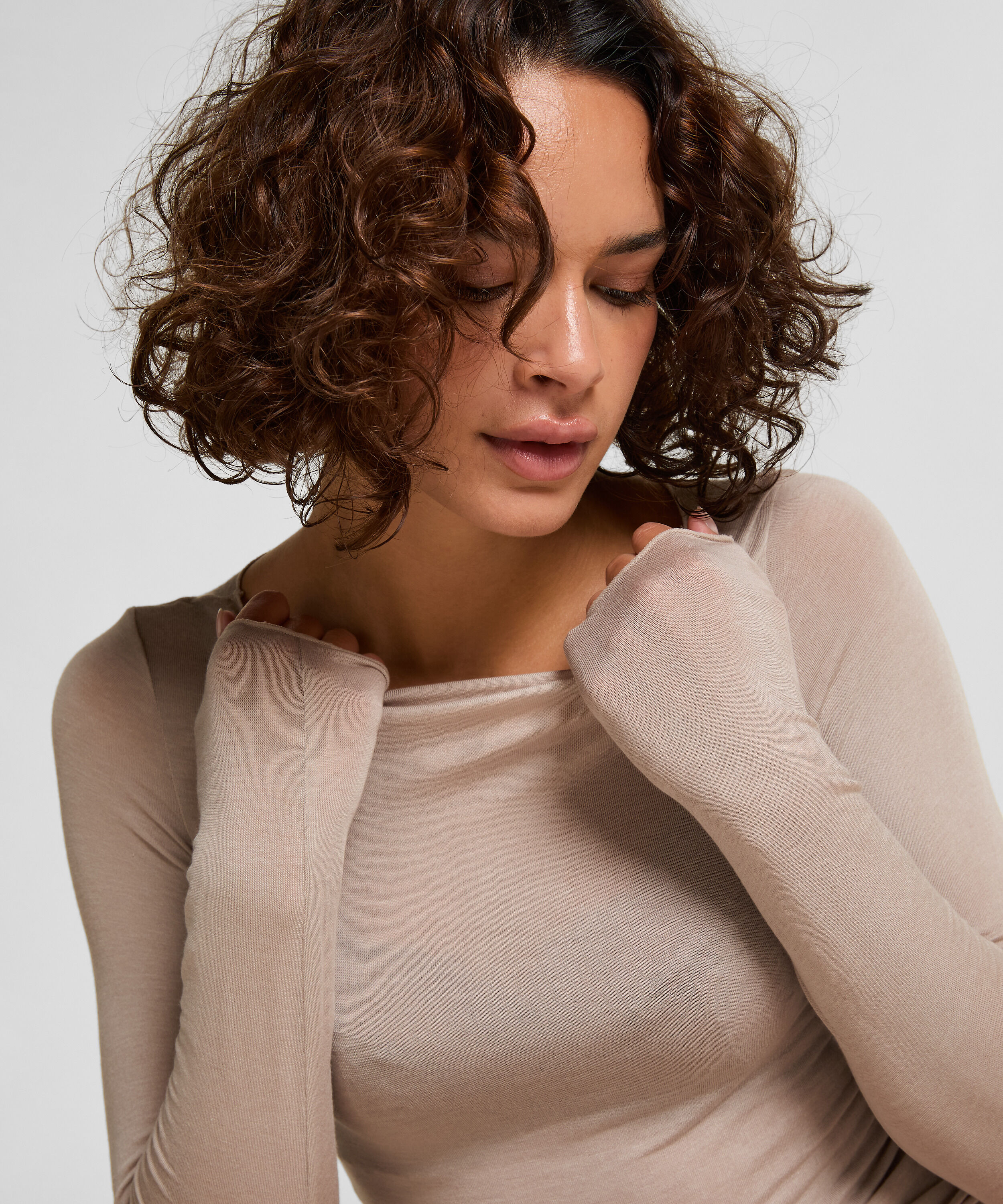 Camiseta super suave de Cashmere con Escote Barco, Gris Camiseta super suave de Cashmere con Escote Barco, Gris