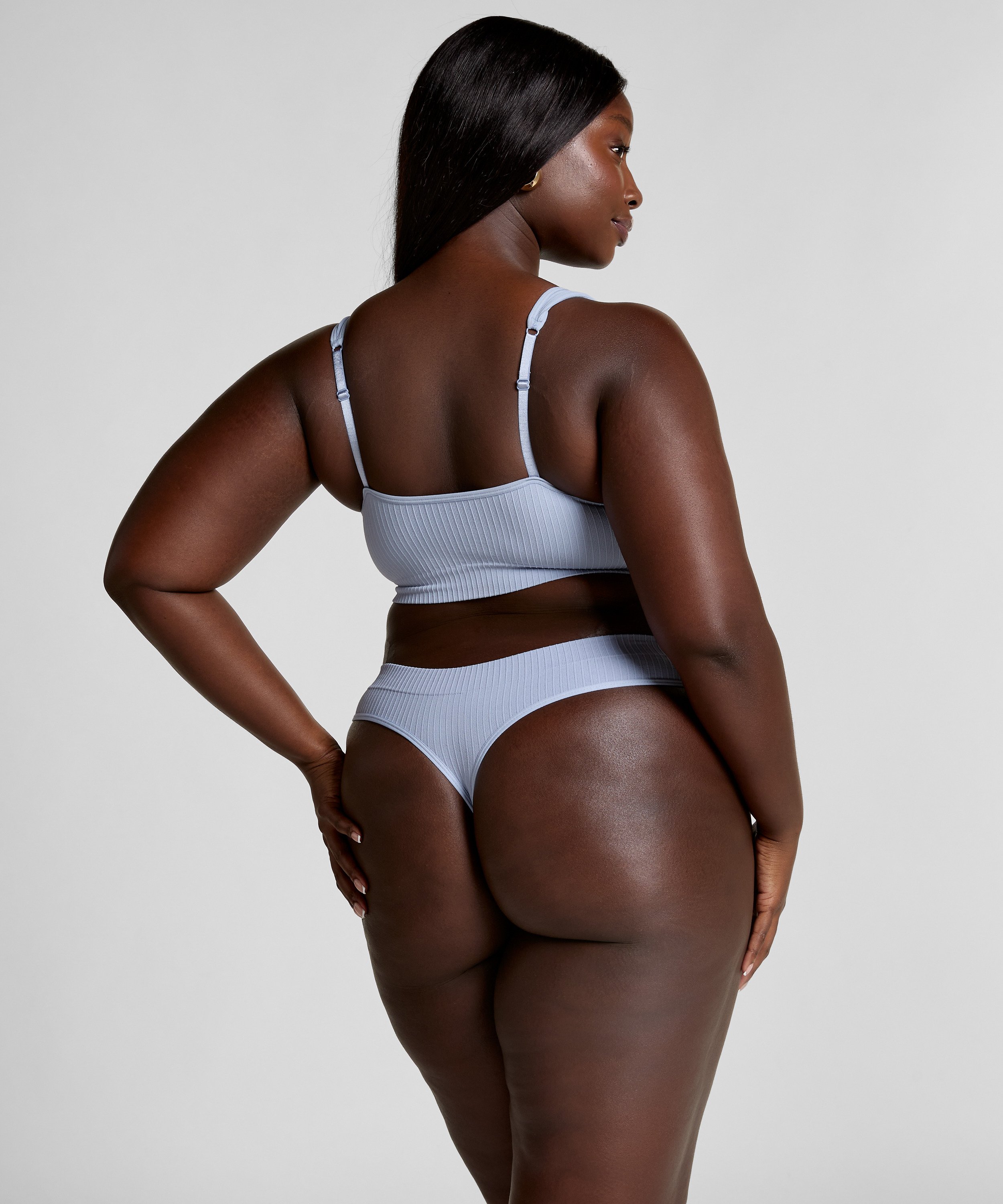 Tanga de tiro alto Dianne, Azul, main