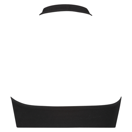 Bralette sin costuras de estilo halter, Negro