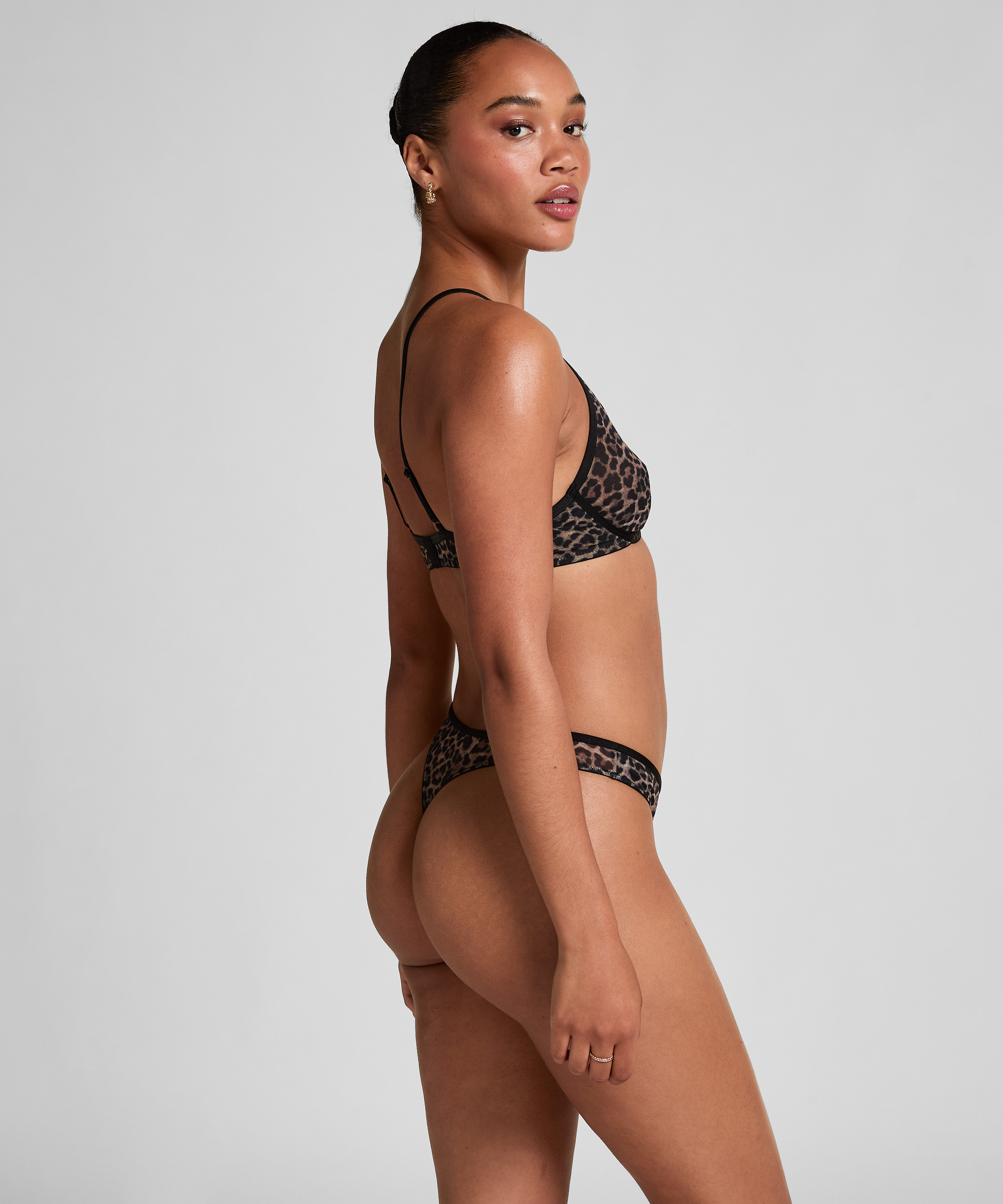 Tanga de tiro alto Tara de leopardo, Negro, main