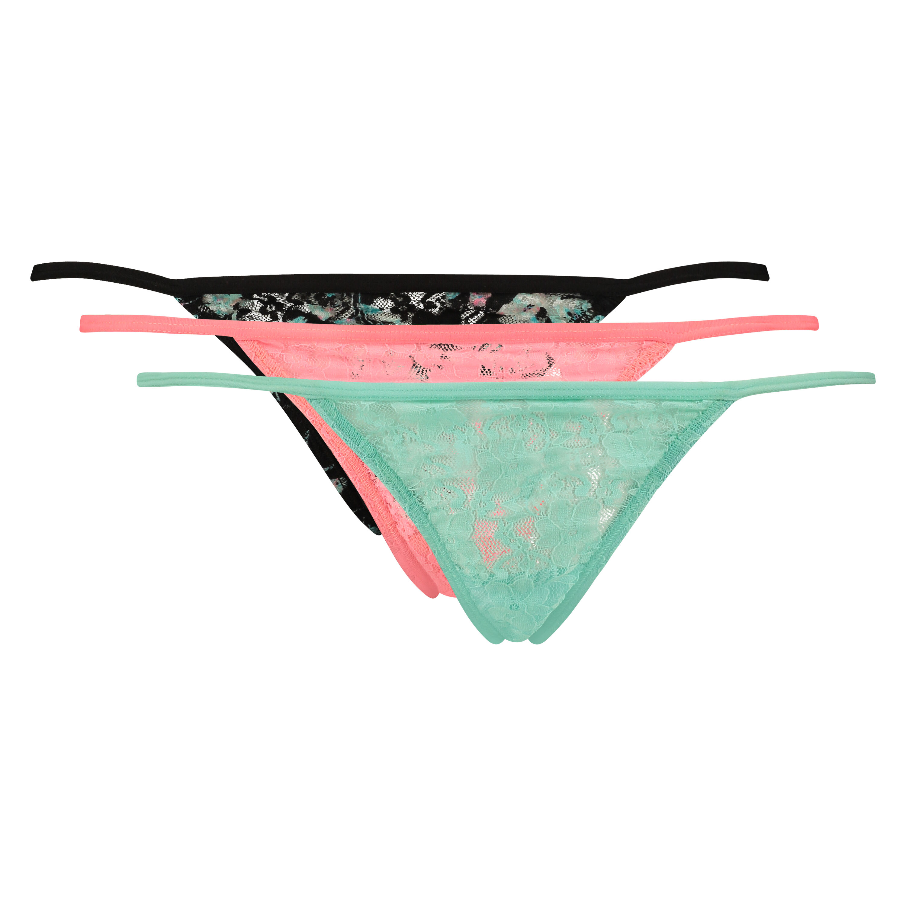3-pack tangas lace, Azul