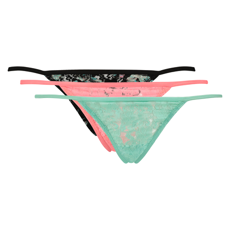 3-pack tangas lace, Azul