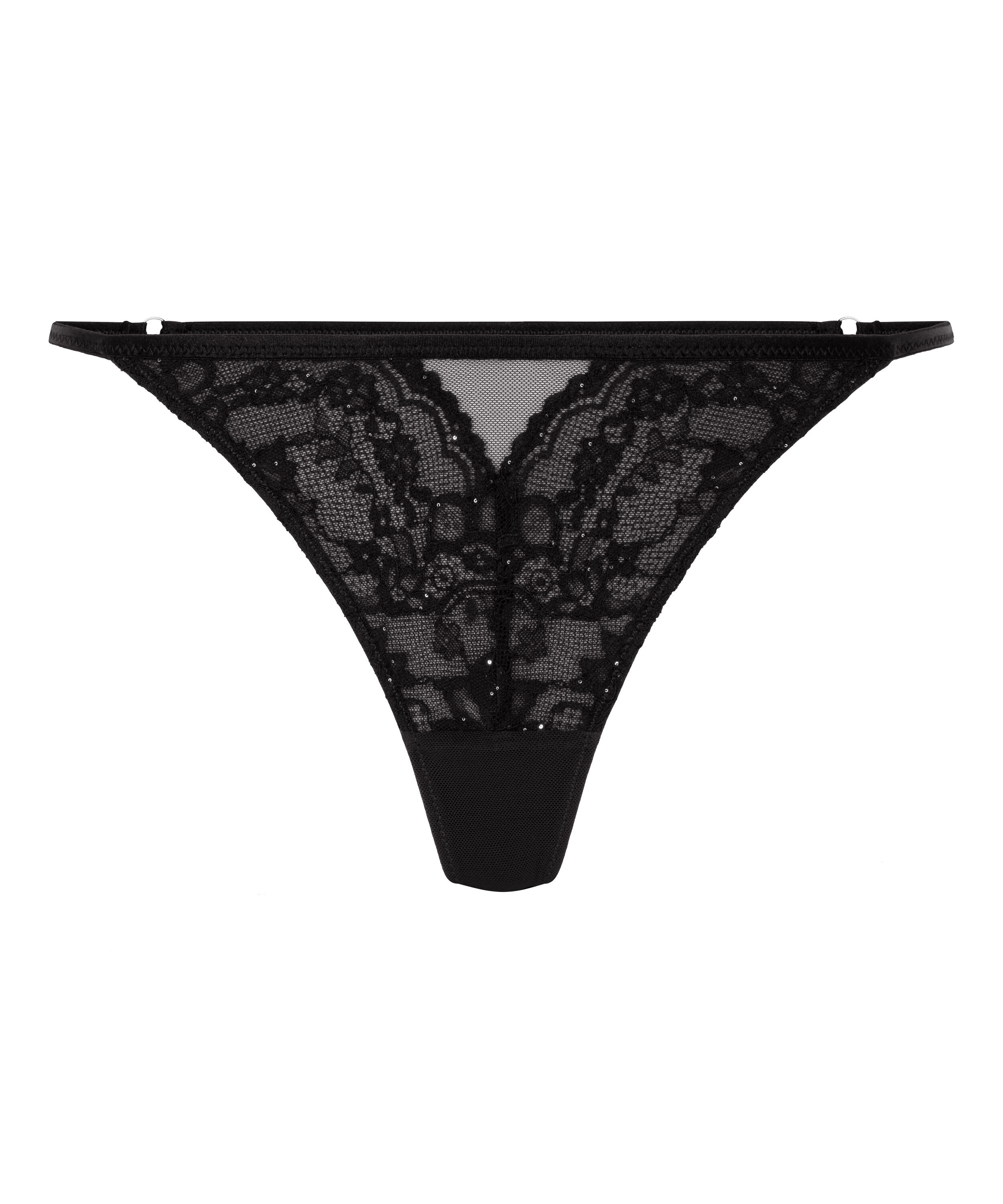 Tanga de pernera alta Sabrina, Negro
