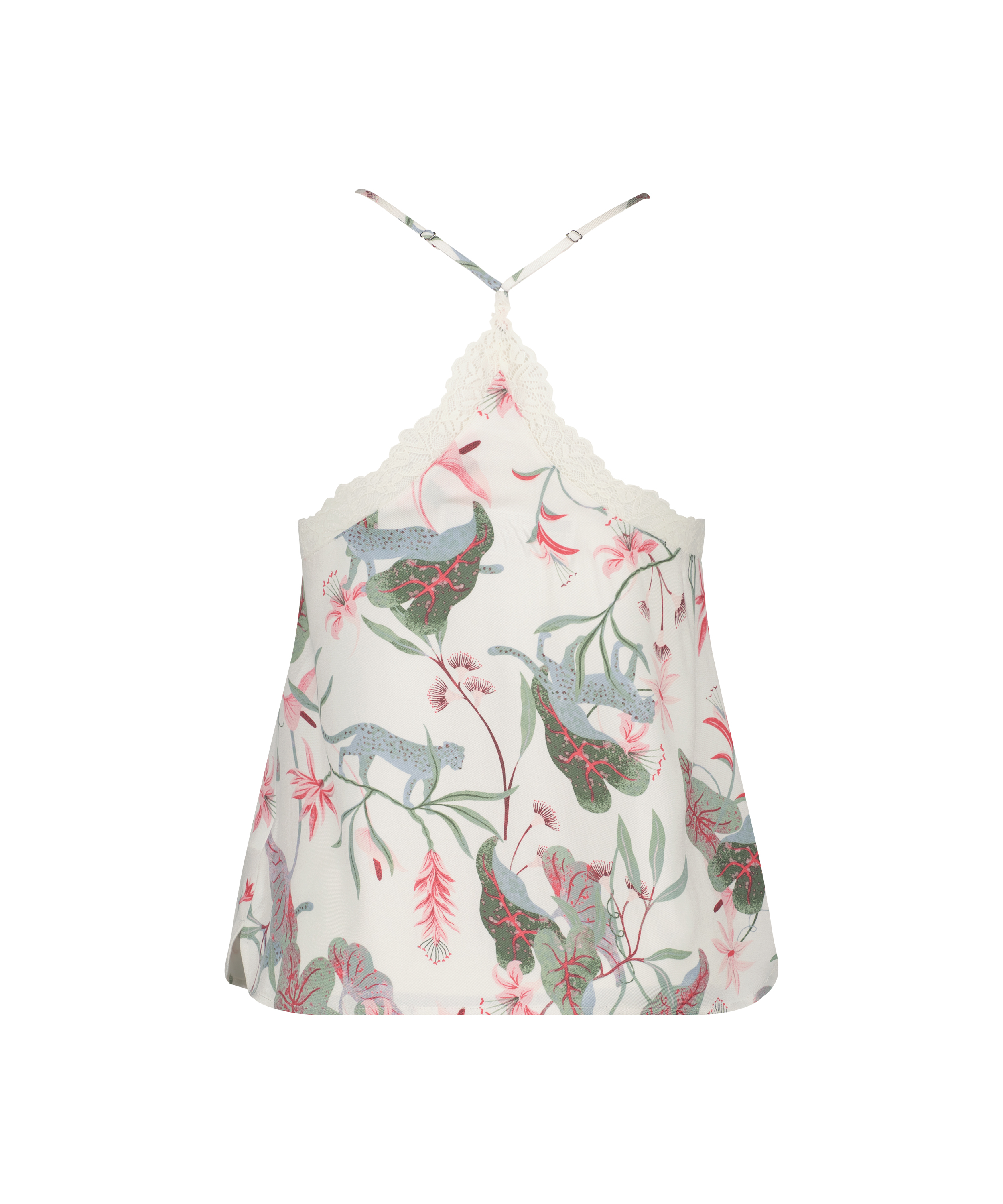 Camiseta top Woven Lace, Blanco, main