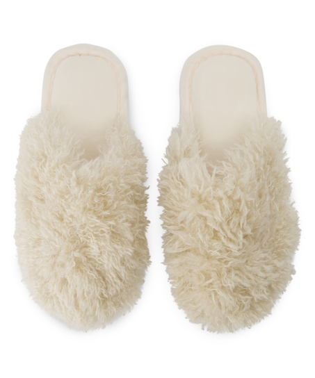 Zapatillas Fake Fur, Beige