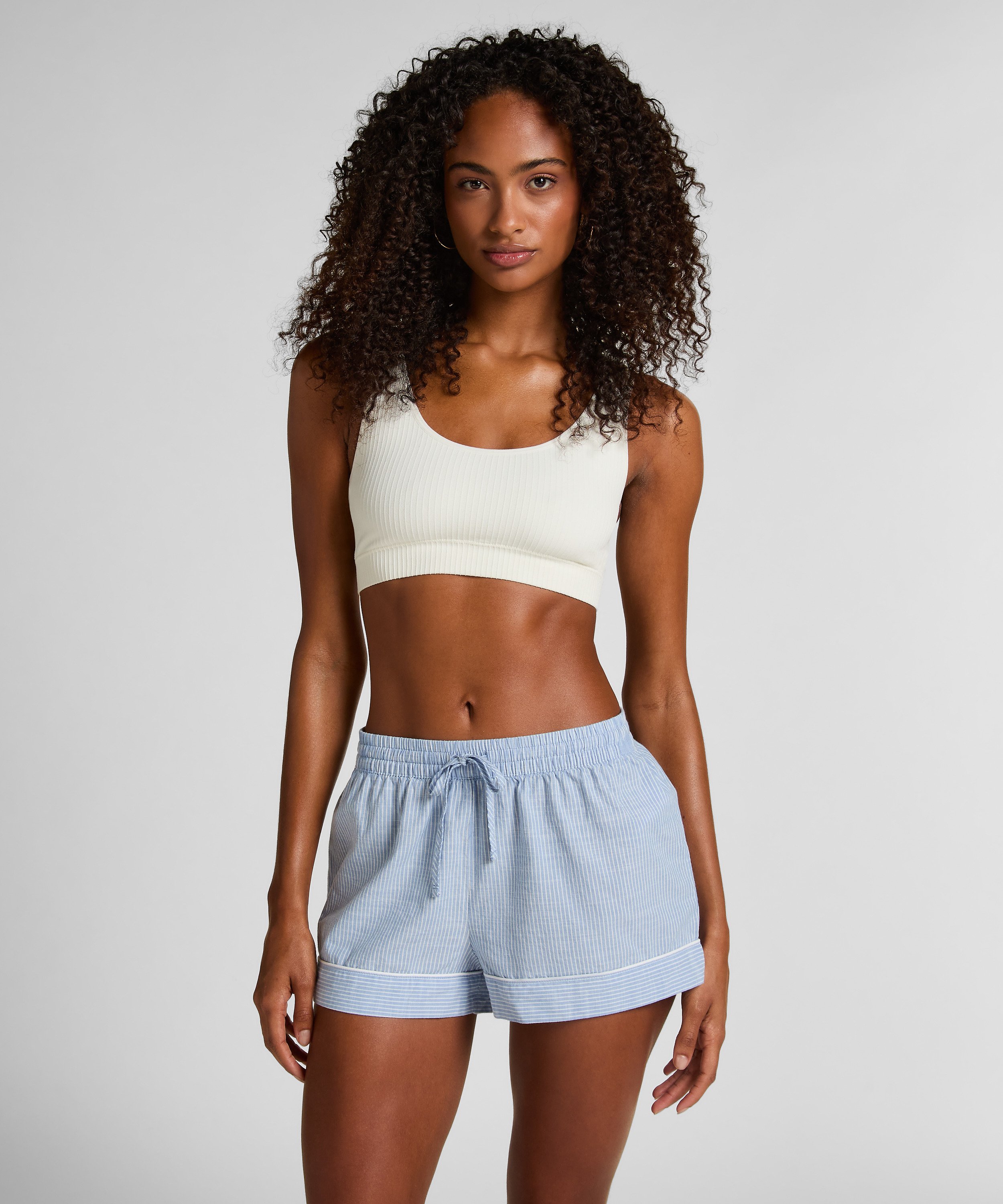 Pantal&oacute;n corto de algod&oacute;n, Azul, main