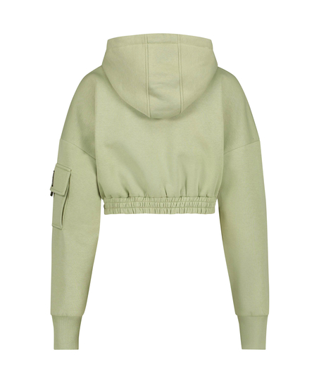 Sudadera corta con capucha Kim Petras, Verde