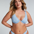 Top de bikini de aros no preformado Scallop, Azul