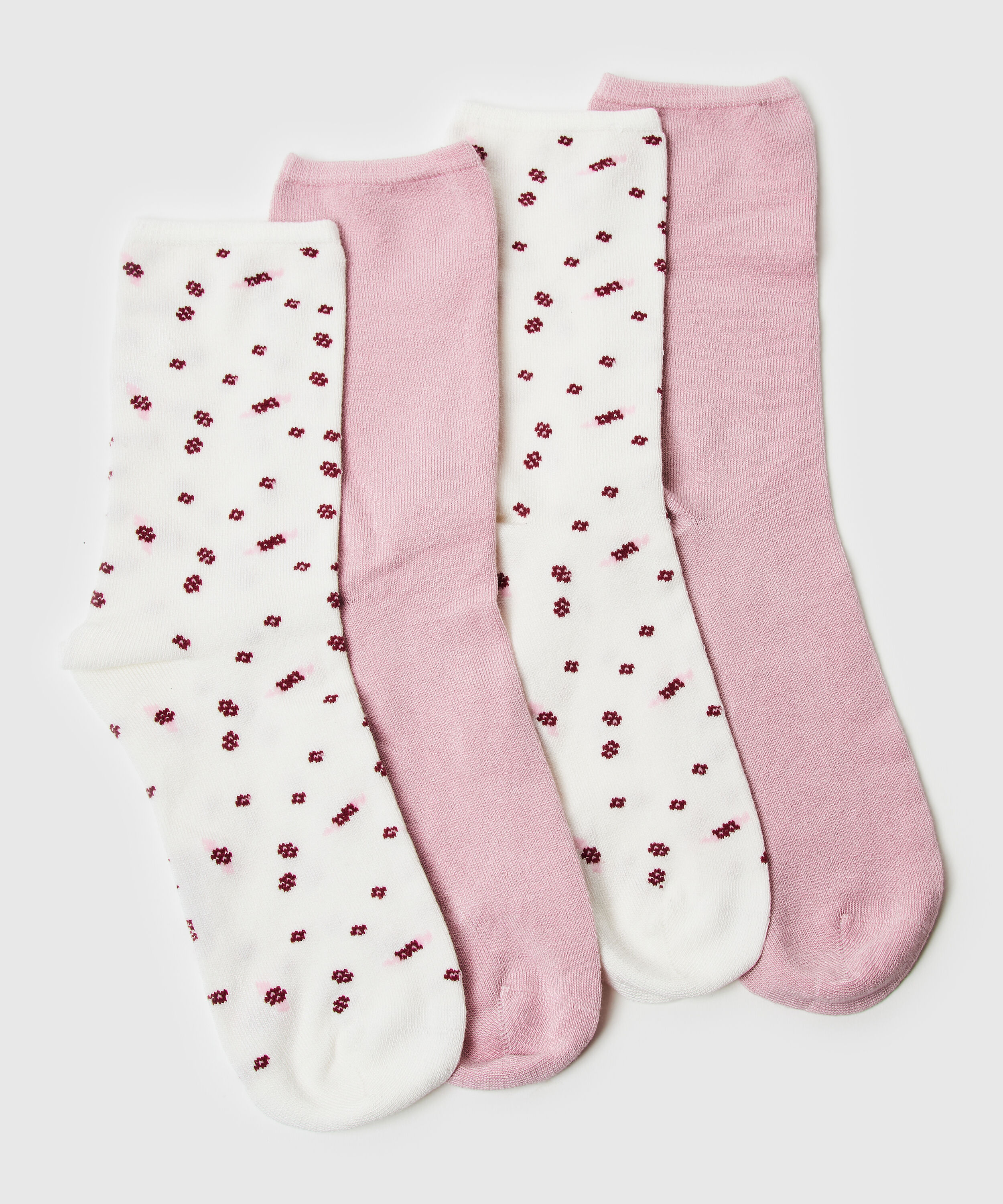 2 pares de calcetines Floral  Soft Touch, Blanco