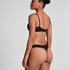 Tanga invisible Stripe mesh, Negro