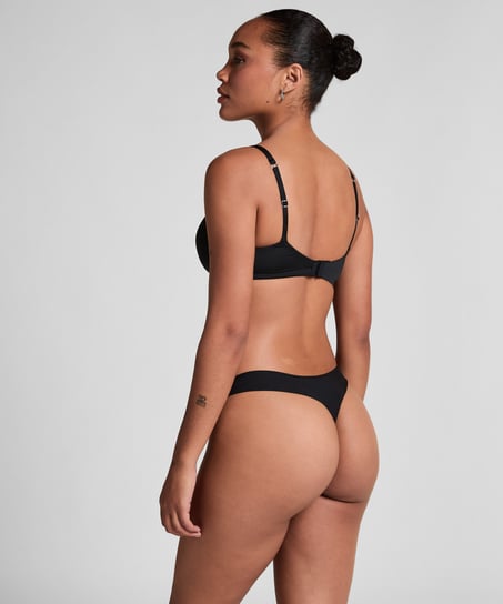 Tanga invisible Stripe mesh, Negro