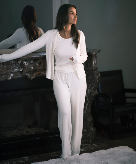 Pantalón Jersey Cepillado, Blanco