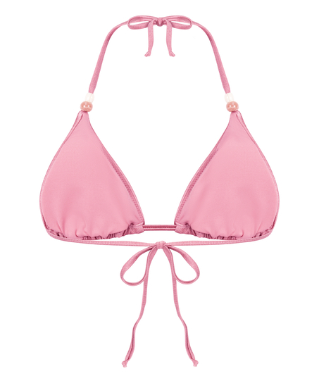 Top de bikini triangular Kallua, Rosa