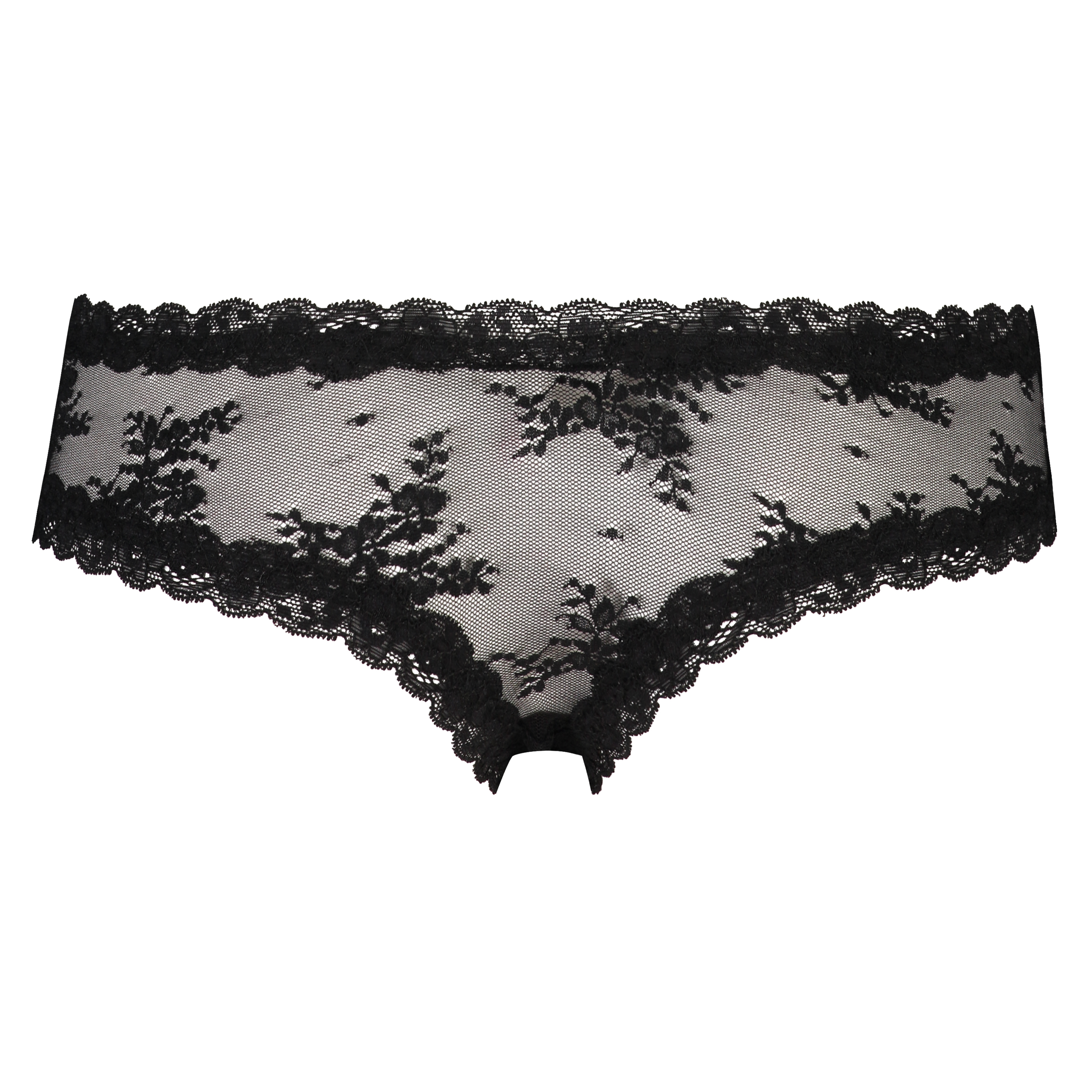 Brasile&ntilde;a en forma de V Floral Mesh, Negro, main