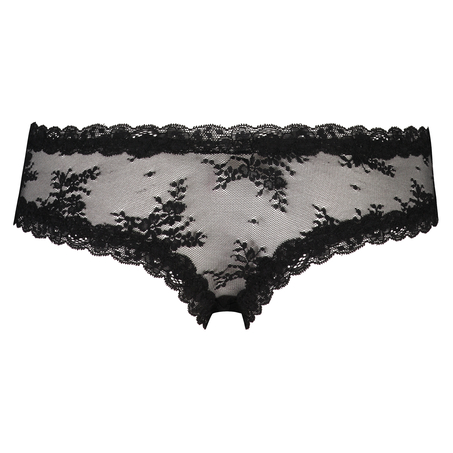 Brasile&ntilde;a en forma de V Floral Mesh, Negro