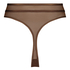 Tanga de tiro alto Sexy Mesh, Marr&oacute;n