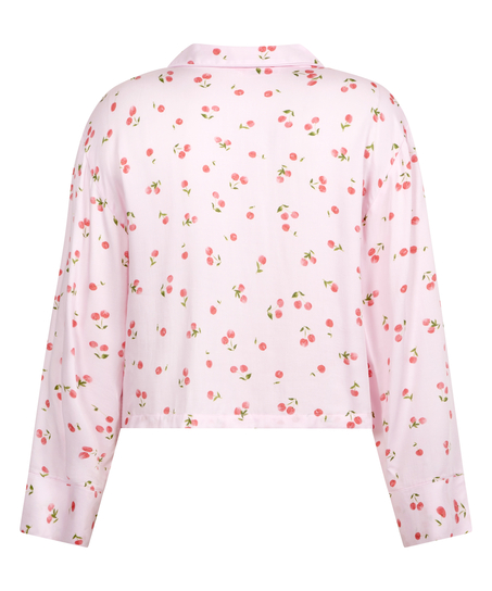 Chaqueta de manga larga y satén, Rosa