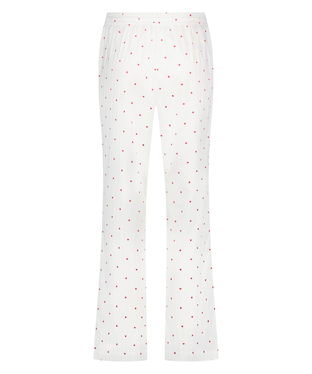 Jacquard Hearts Petite pantal&oacute;n de pijama, Blanco