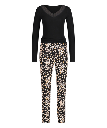 Conjunto de pijama Daisy, Negro