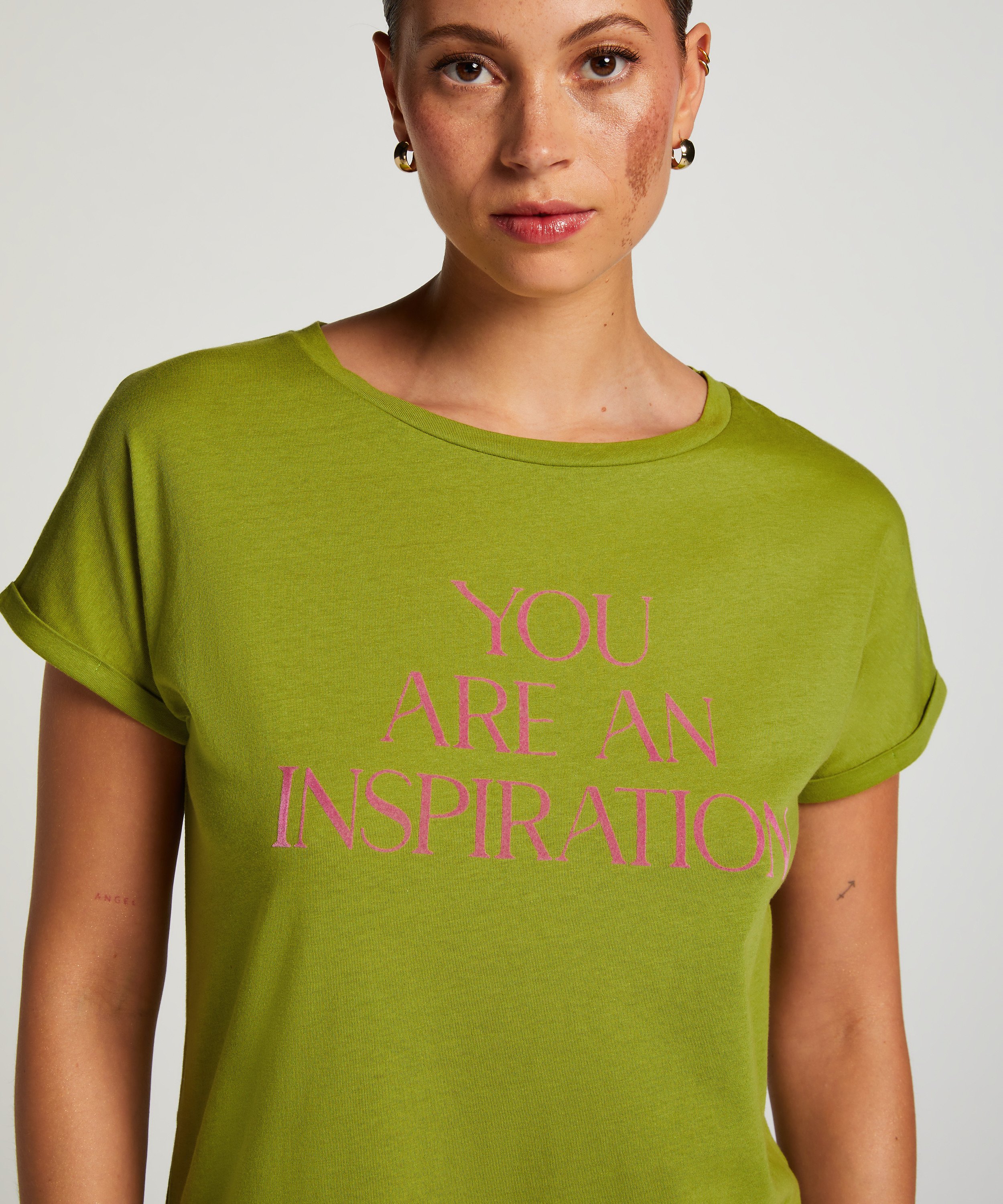 Camisón de escote redondo, Verde, main