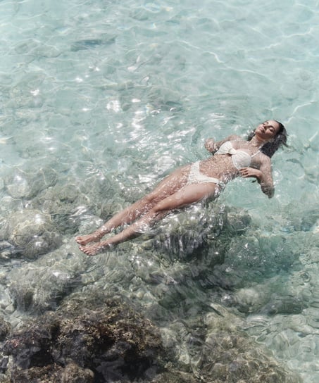 Top de bikini bandeau Cabo, Blanco