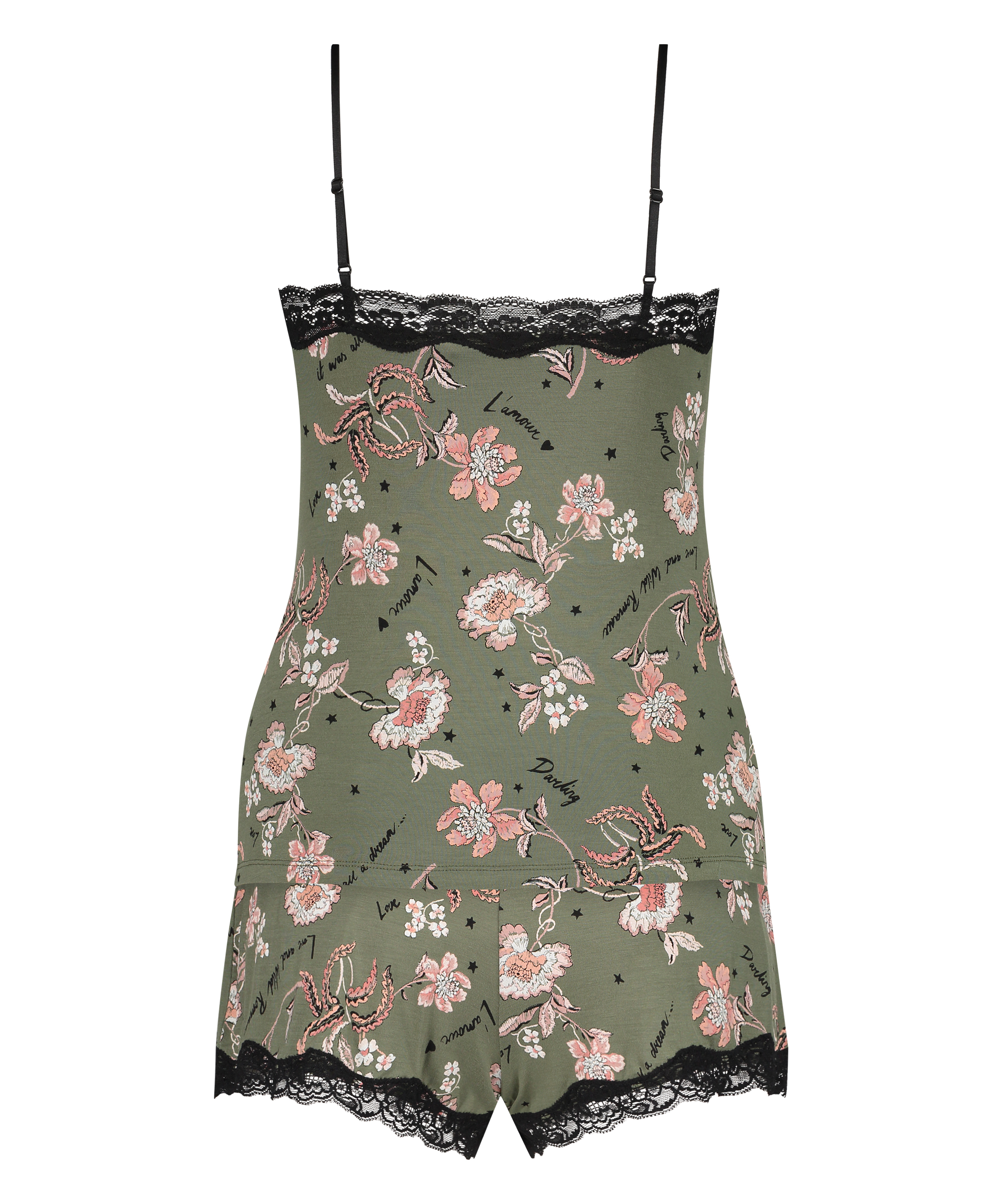 Conjunto de pijama Flower Words, Verde, main