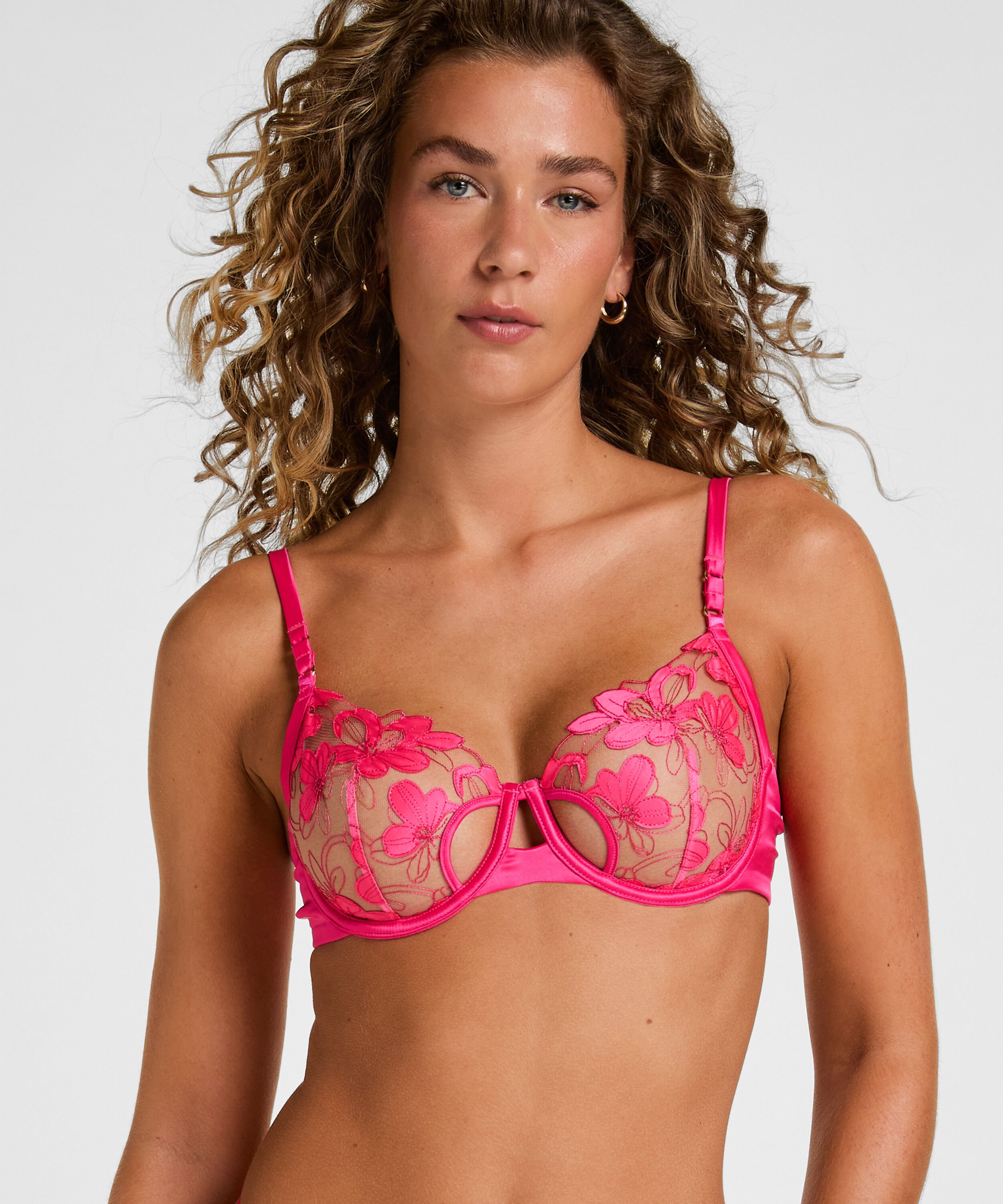 Sujetador con Aros Sin Relleno Bearice, Rosa